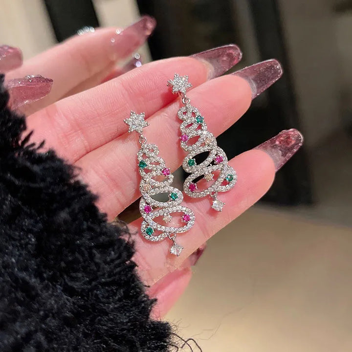 CHRISTMAS TREE TASSEL EARRINGS - Festive Women's Jewellery-Nora Luxe