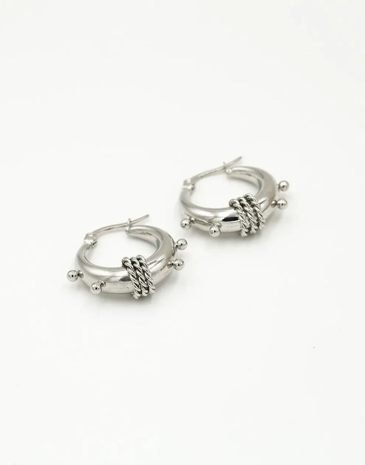 Chunky Bali-Style Earrings-Gold-Nora Luxe