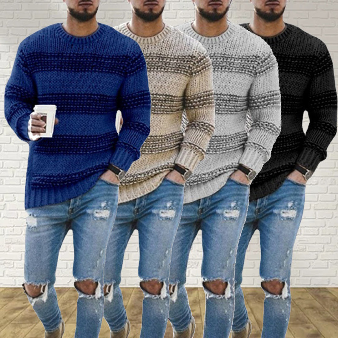 Chunky Knit Scandinavian Men's Sweater - Arvid-Khaki-S-Nora Luxe