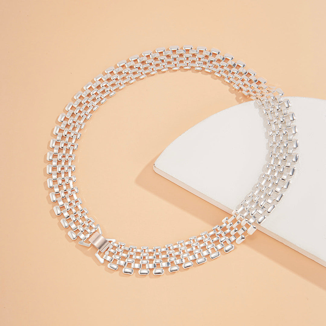 Chunky Statement Necklace | Bold Thick Chain Jewellery-Silver-Nora Luxe