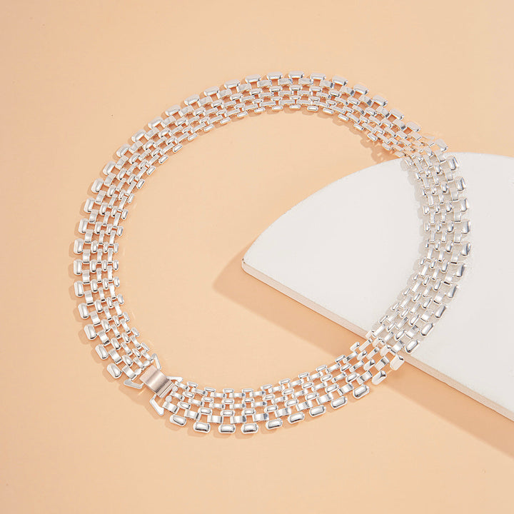 Chunky Statement Necklace | Bold Thick Chain Jewellery-Silver-Nora Luxe
