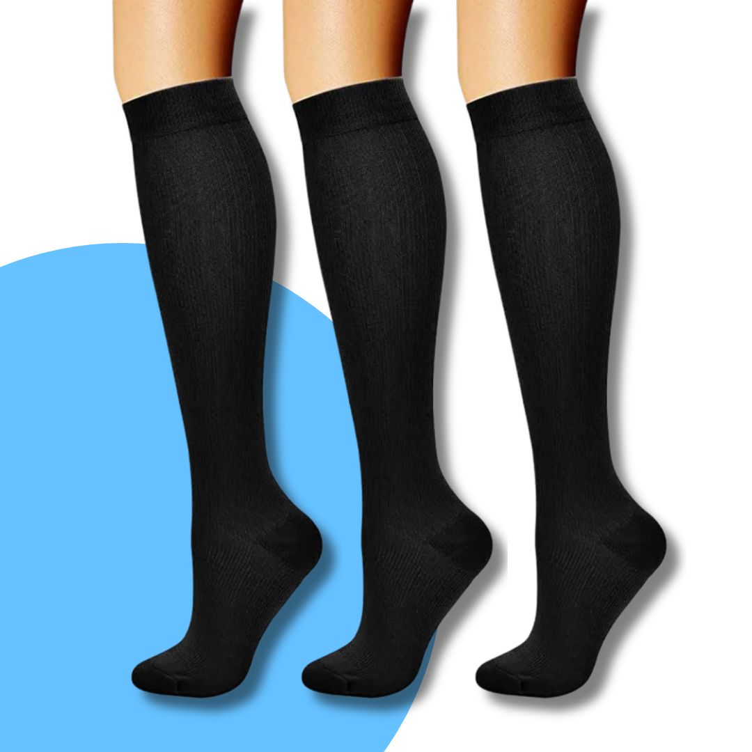 Class 2 Compression Socks - VitalBoost-Black-5-9 (S/M)-Nora Luxe
