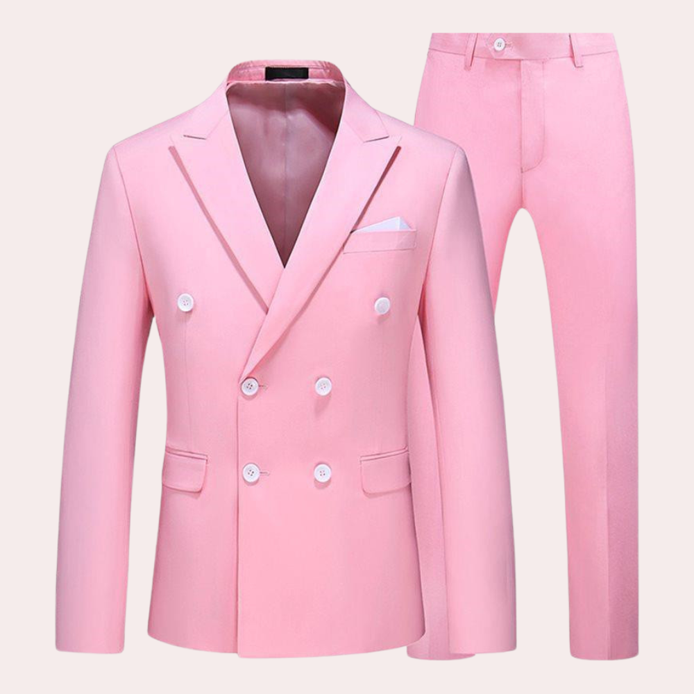 Classic 2-piece Men's Suit - Vincent-Pink-M-Nora Luxe