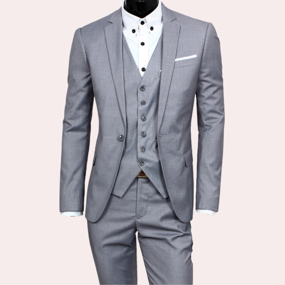 Classic 3-Piece Men's Suit - Theo-Gray-S-Nora Luxe