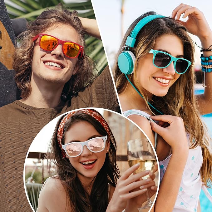 Classic 80's Retro Polarized Sunglasses - Jamie-Matte Black Frame | Amber Scarlet Mirror Lens-Nora Luxe