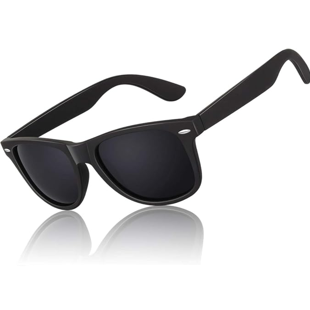 Classic 80's Retro Polarized Sunglasses - Jamie-Matte Black Frame | Smoke-Colored Lens-Nora Luxe