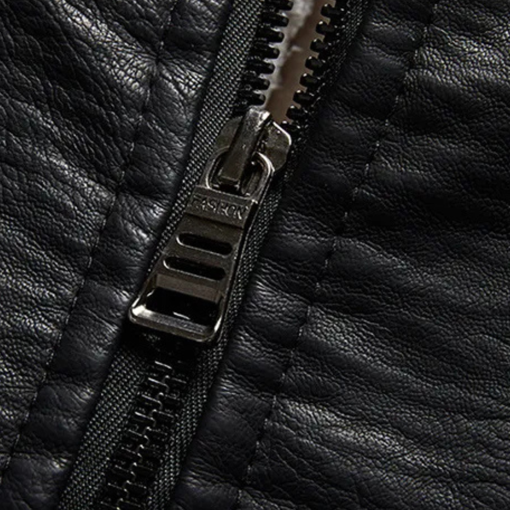 Classic Black Leather Men's Jacket with Timeless Design - Luca-S-Nora Luxe