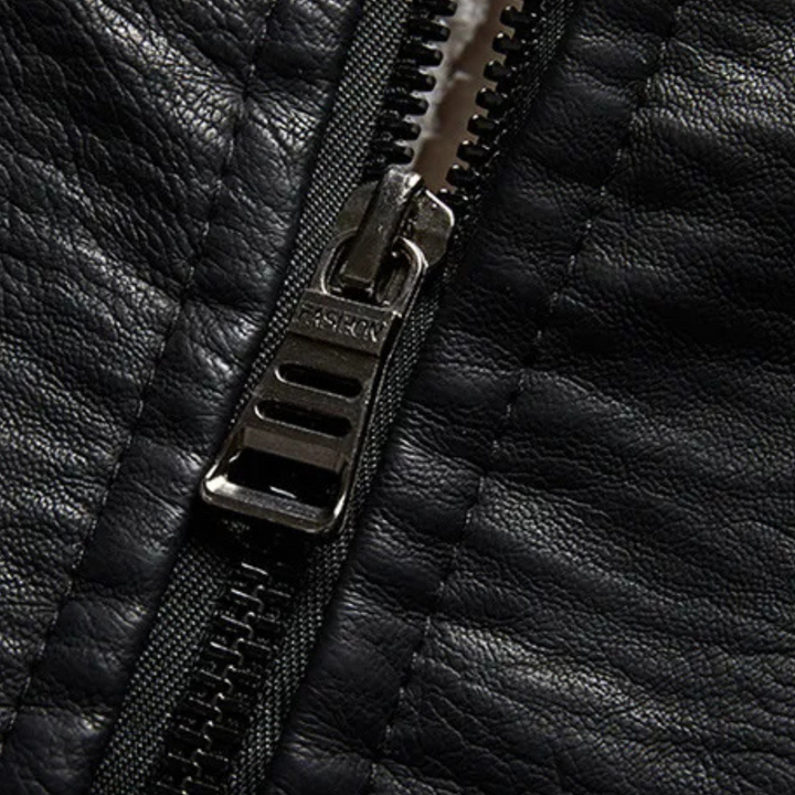 Classic Black Leather Men's Jacket with Timeless Design - Luca-S-Nora Luxe