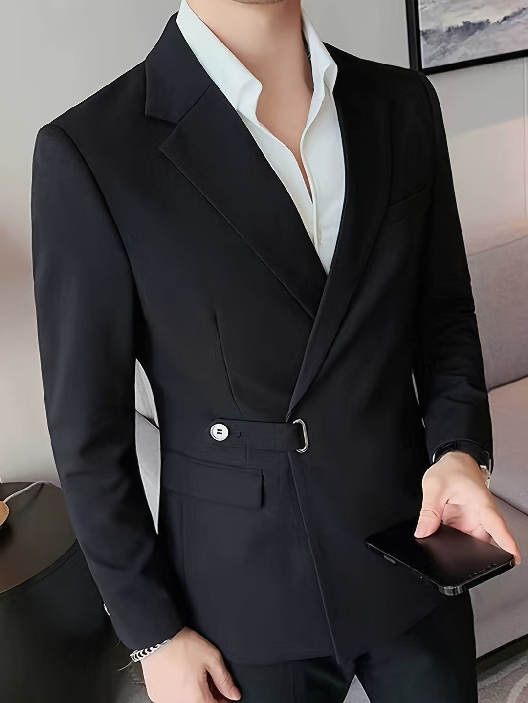 Classic Black Men's Blazer - Lars-S-Nora Luxe