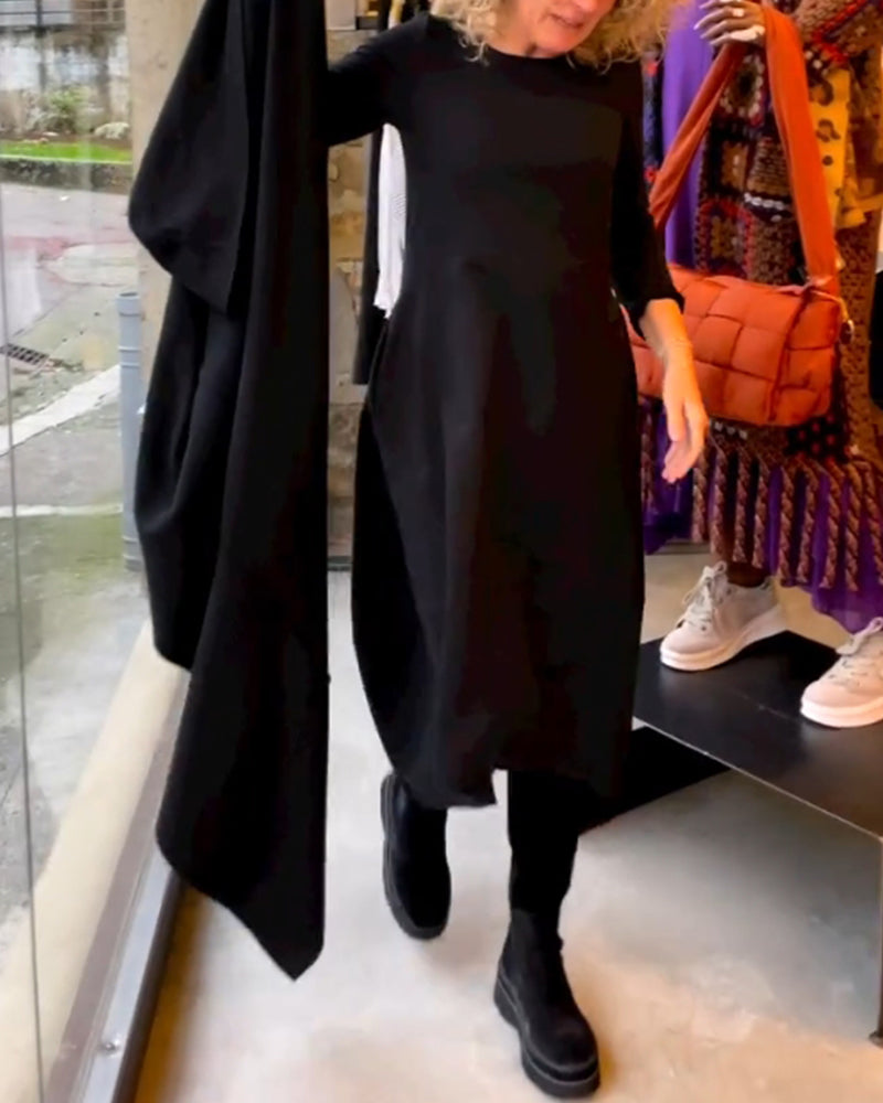 Classic Black Midi Dress - Sofia-S-Nora Luxe