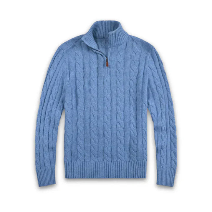 Classic Cable Sweater for Men - Henry-Light Blue-S-Nora Luxe
