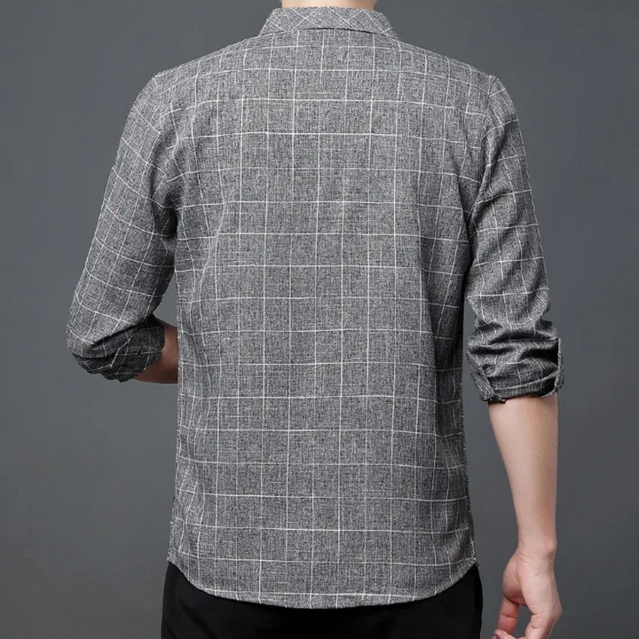 Classic Checked Men's Shirt - Thijs-Brown-S-Nora Luxe