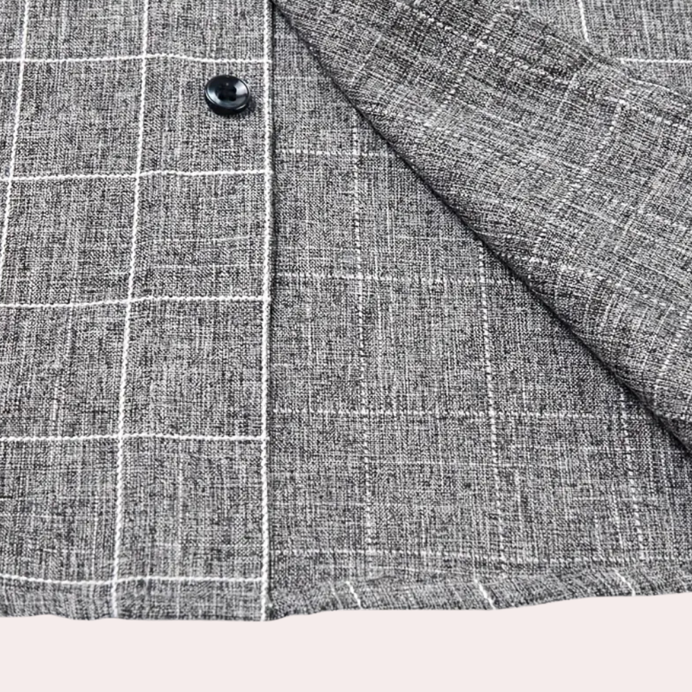 Classic Checked Men's Shirt - Thijs-Brown-S-Nora Luxe