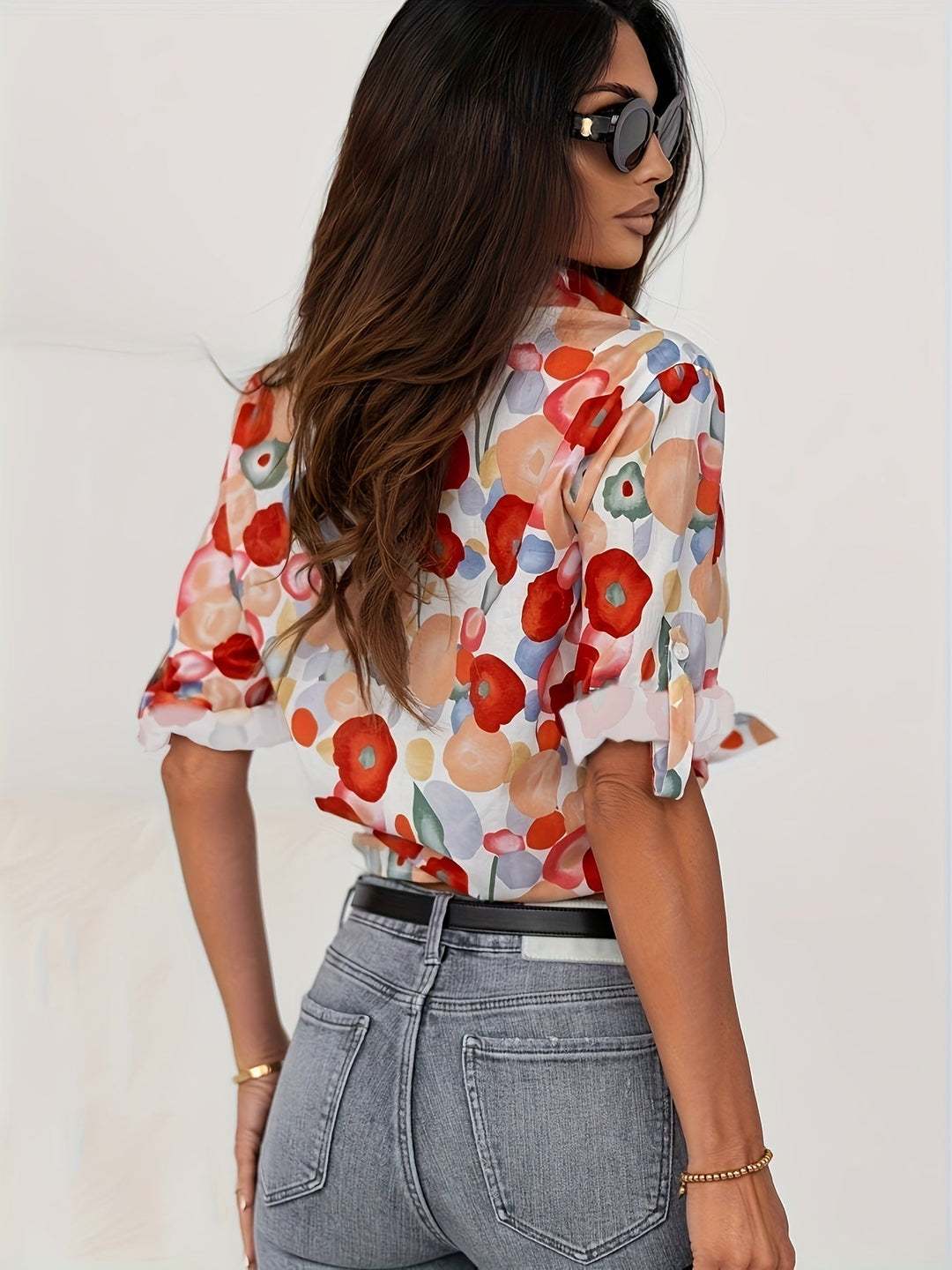 Classic Collared Blouse with Long Sleeves - Sophia-S-Nora Luxe