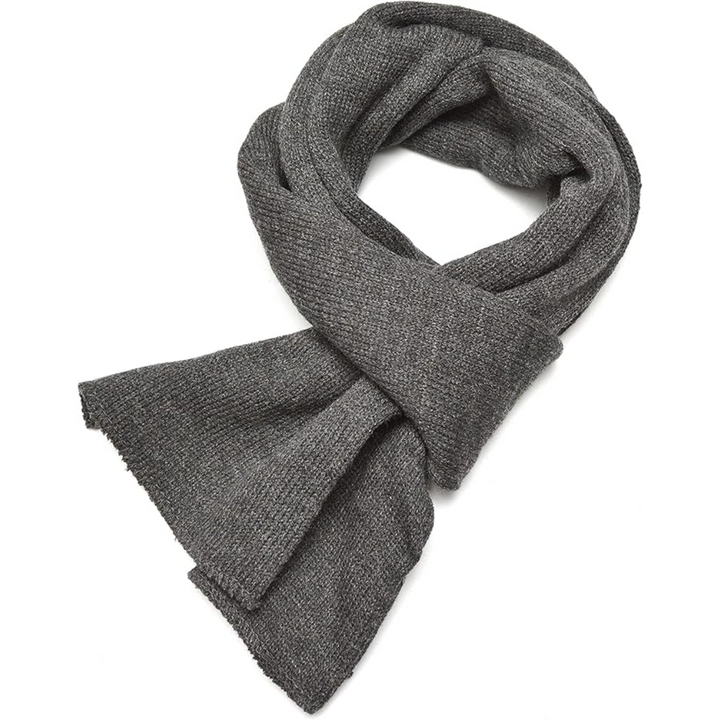 Classic Double Layer Knit Winter Scarf for Men - Xander-Dark Gray-Nora Luxe