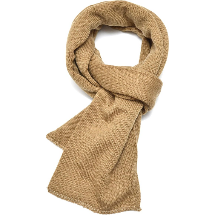 Classic Double Layer Knit Winter Scarf for Men - Xander-Khaki-Nora Luxe