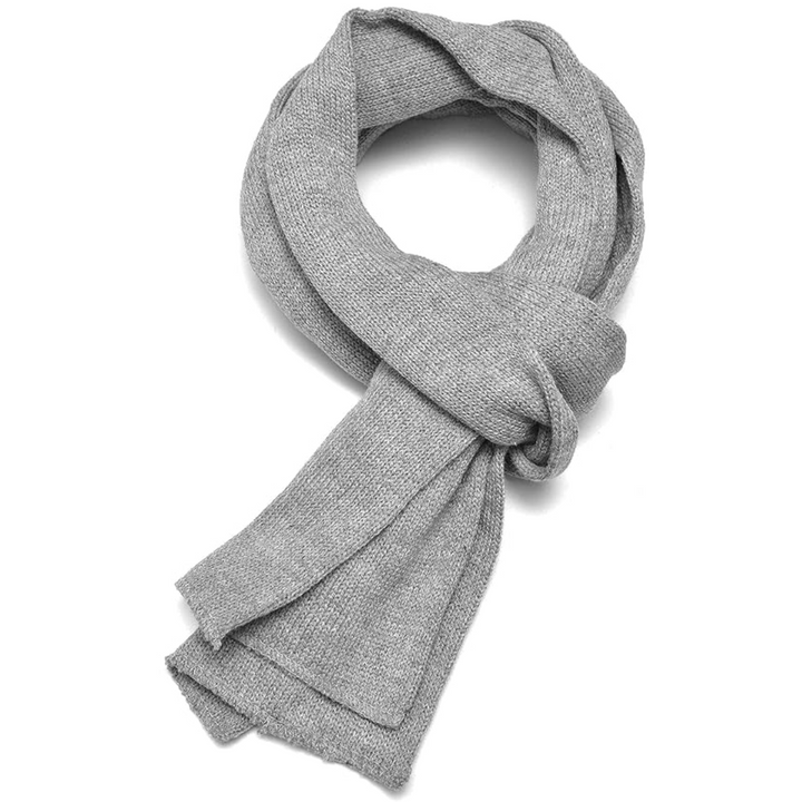 Classic Double Layer Knit Winter Scarf for Men - Xander-Light Gray-Nora Luxe