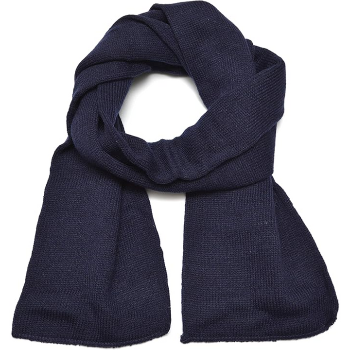 Classic Double Layer Knit Winter Scarf for Men - Xander-Marine Blue-Nora Luxe