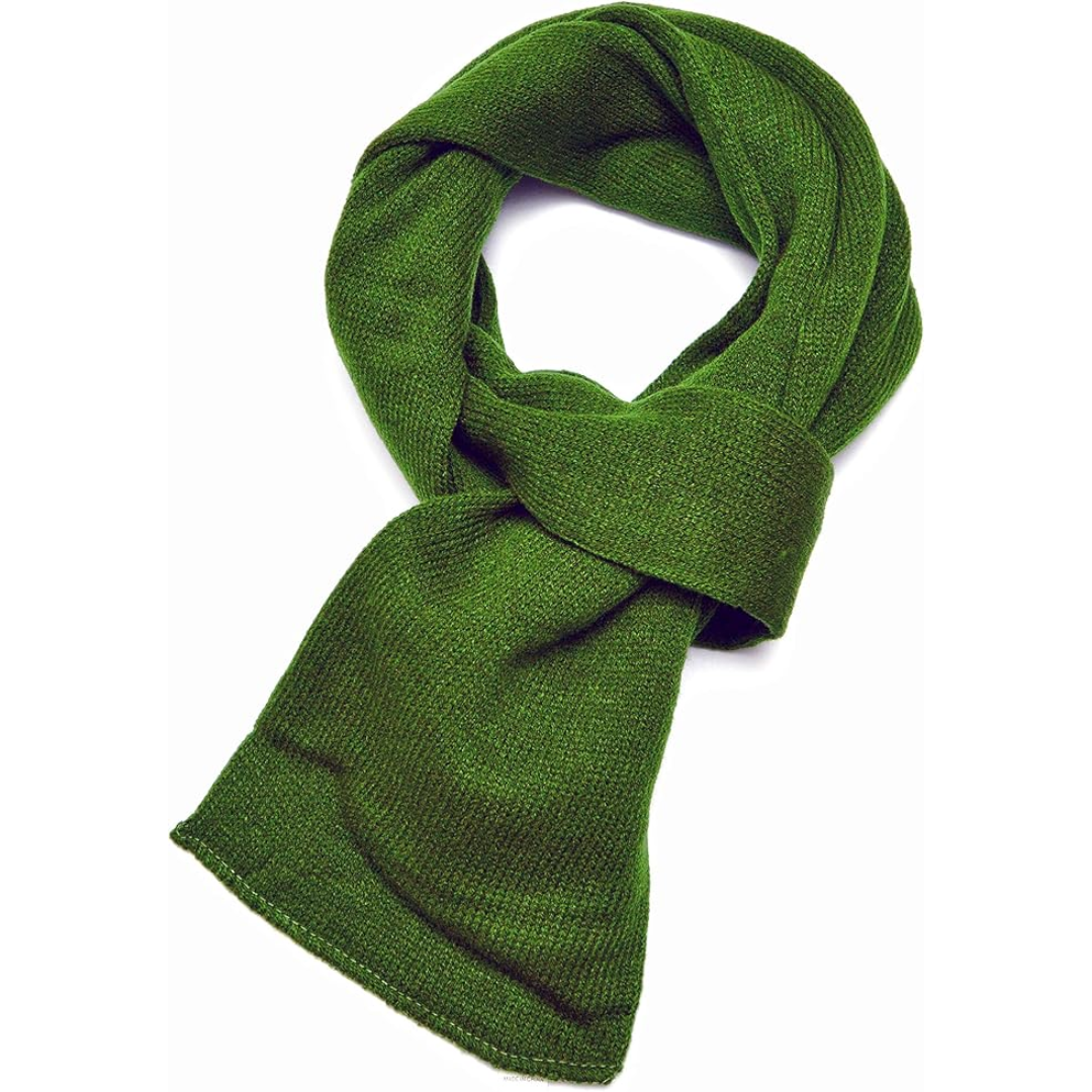 Classic Double Layer Knit Winter Scarf for Men - Xander-Olive Green-Nora Luxe