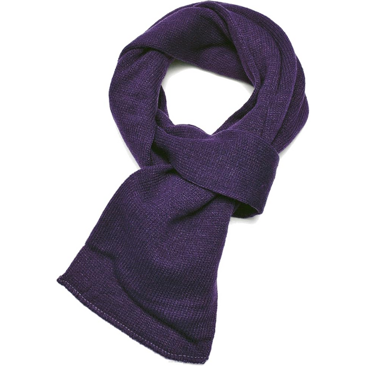 Classic Double Layer Knit Winter Scarf for Men - Xander-Purple-Nora Luxe