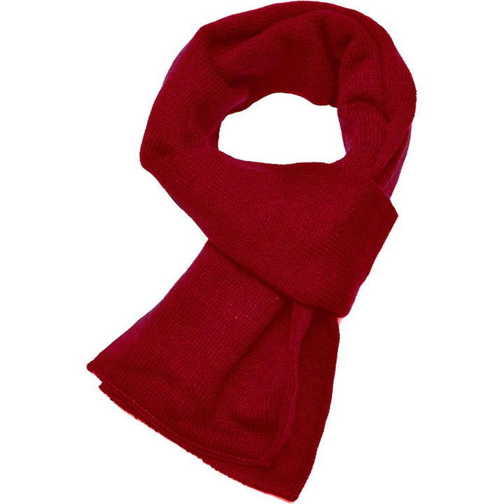 Classic Double Layer Knit Winter Scarf for Men - Xander-Red-Nora Luxe