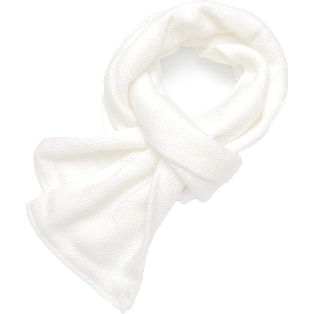 Classic Double Layer Knit Winter Scarf for Men - Xander-White-Nora Luxe