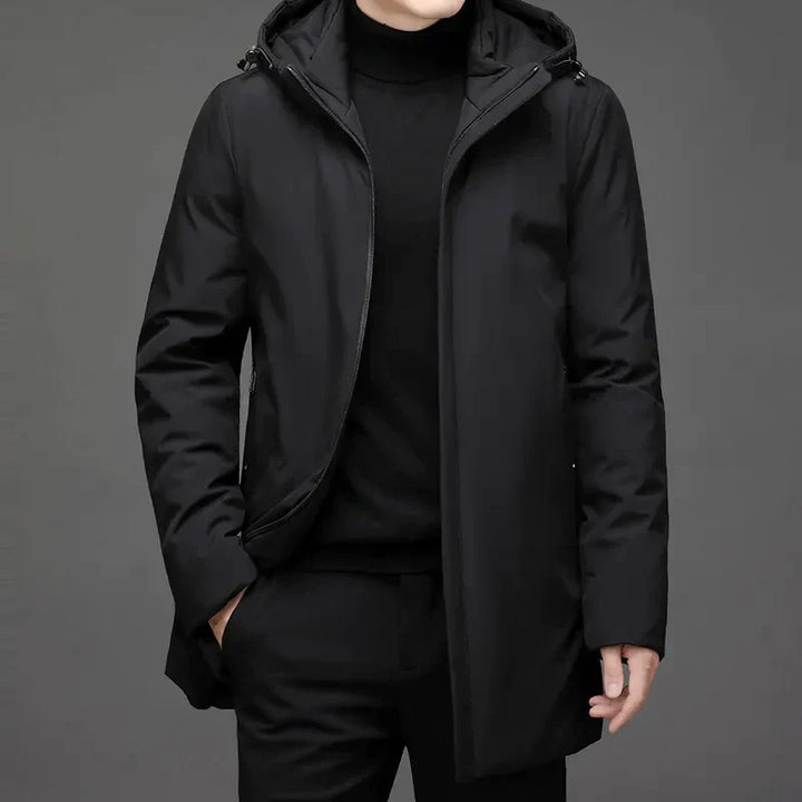 Classic Down Jacket with Hood - Victor-Black-L-Nora Luxe
