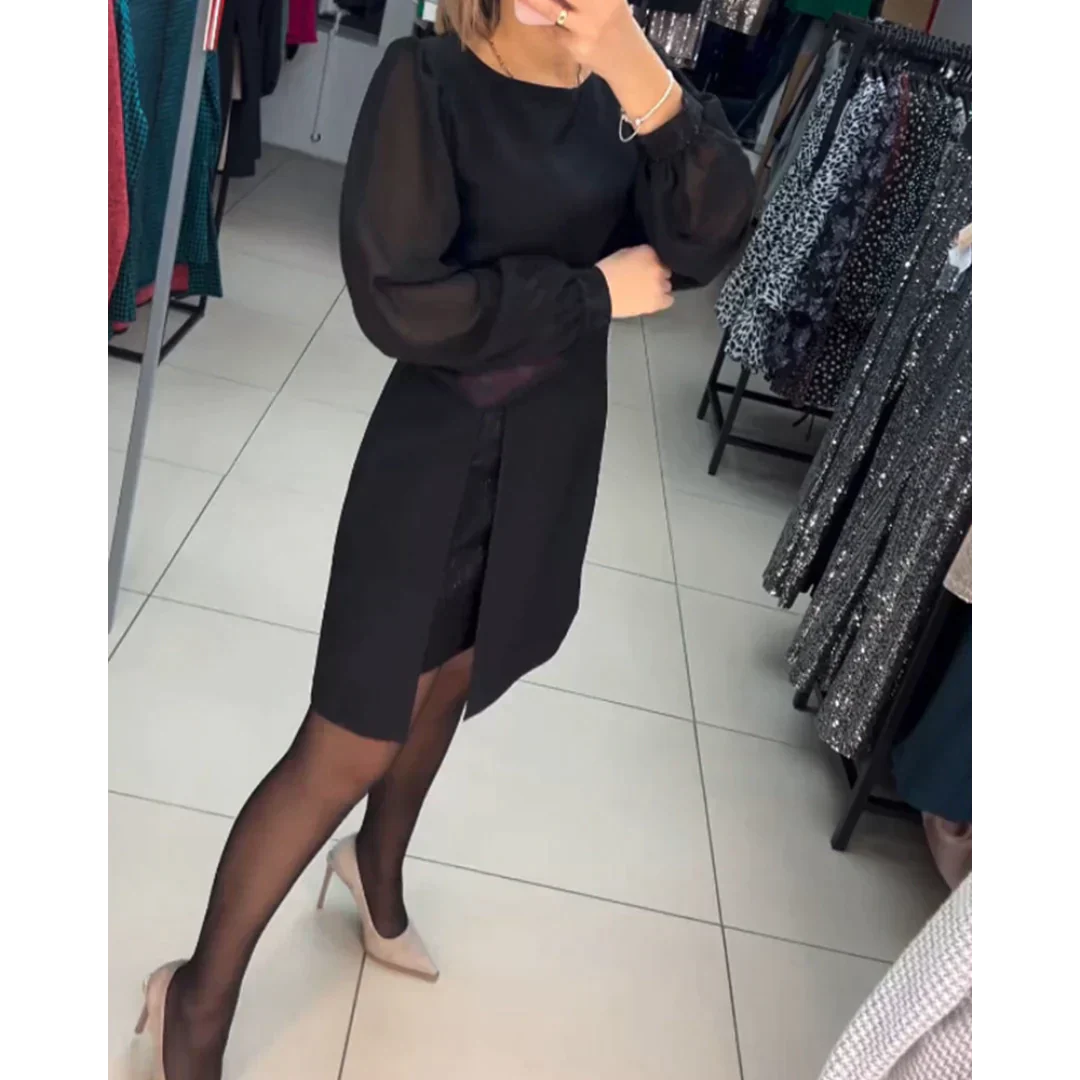 Classic Dress with Long Sleeves - Isabelle-S-Nora Luxe