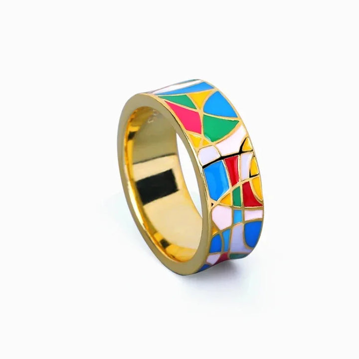 Classic Enamel Zirconia Ring - Nadia-5-Nora Luxe