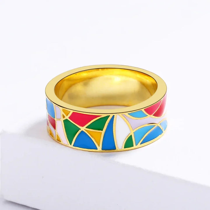 Classic Enamel Zirconia Ring - Nadia-5-Nora Luxe