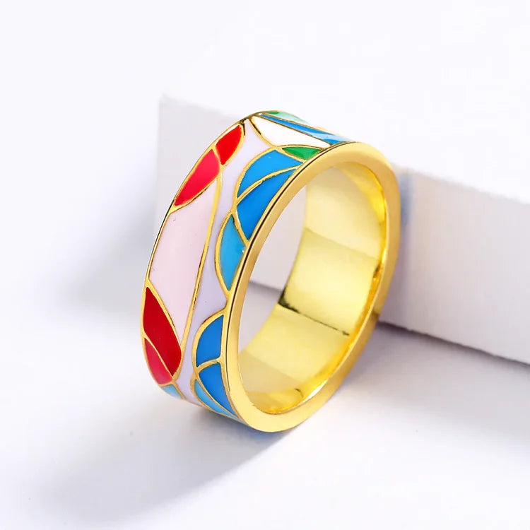 Classic Enamel Zirconia Ring - Nadia-5-Nora Luxe