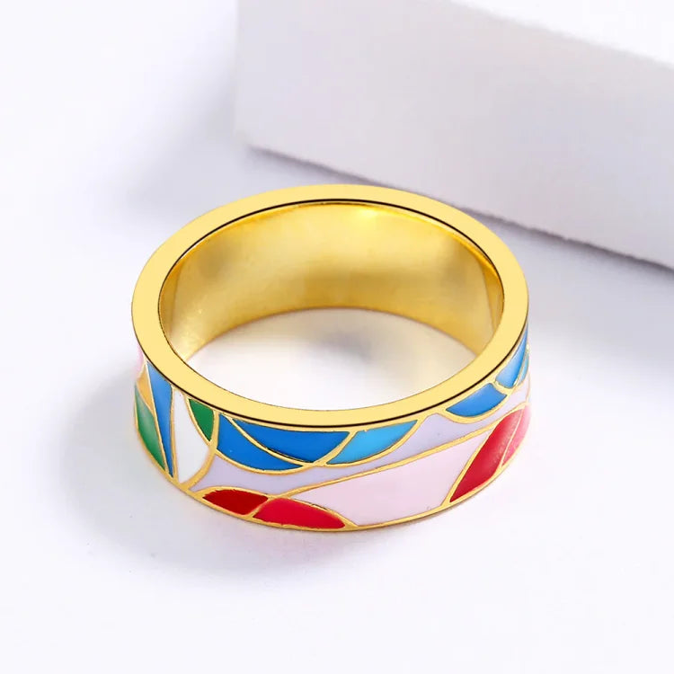 Classic Enamel Zirconia Ring - Nadia-5-Nora Luxe