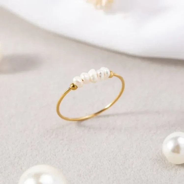 Classic Gold Pearl Ring - Sophie-5-Nora Luxe