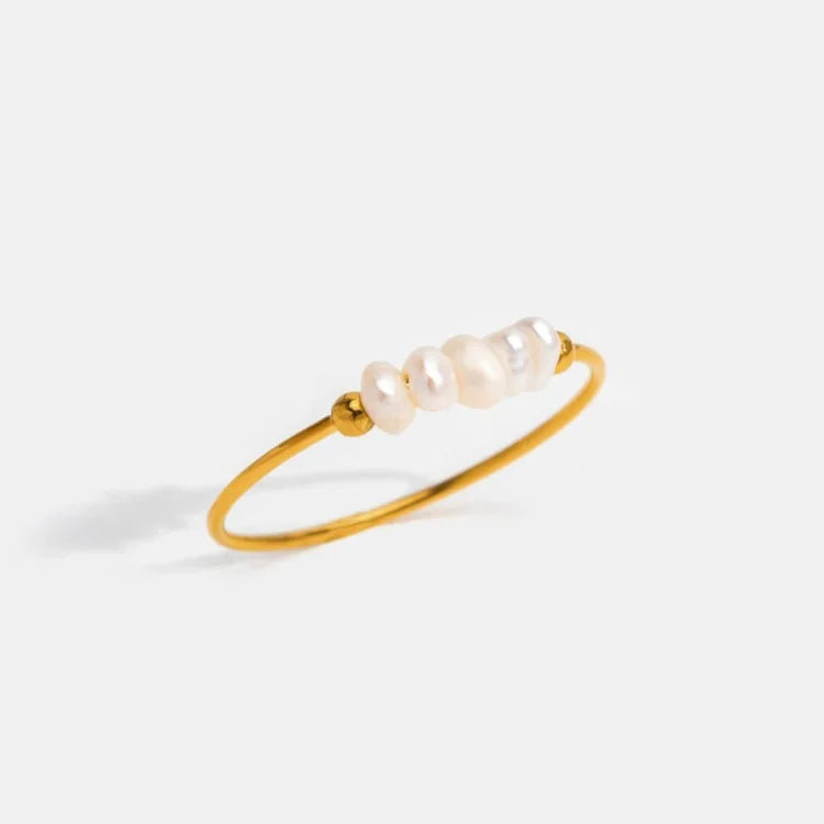 Classic Gold Pearl Ring - Sophie-5-Nora Luxe