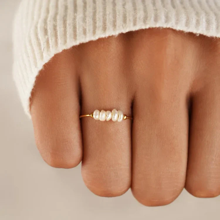 Classic Gold Pearl Ring - Sophie-5-Nora Luxe