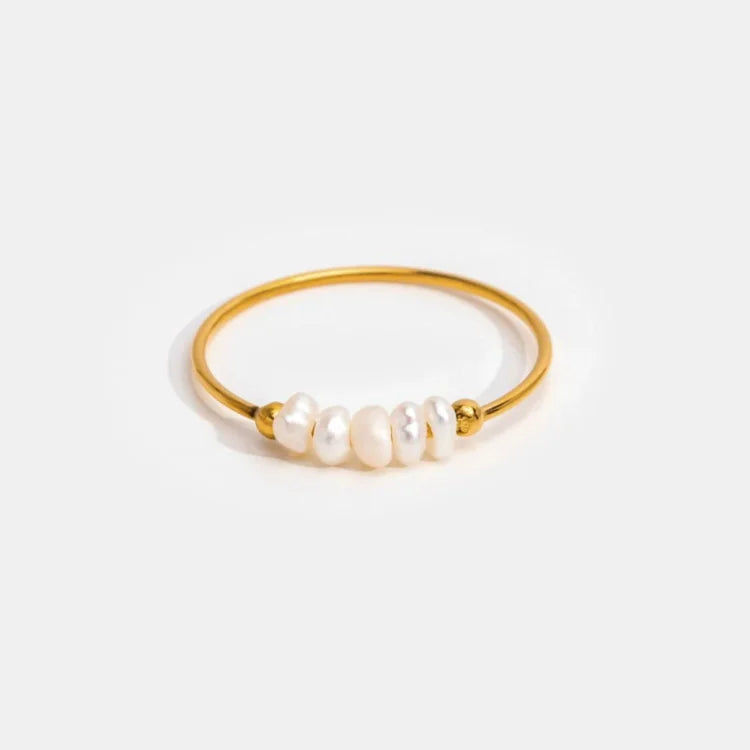 Classic Gold Pearl Ring - Sophie-5-Nora Luxe