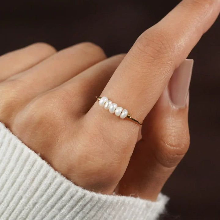 Classic Gold Pearl Ring - Sophie-5-Nora Luxe