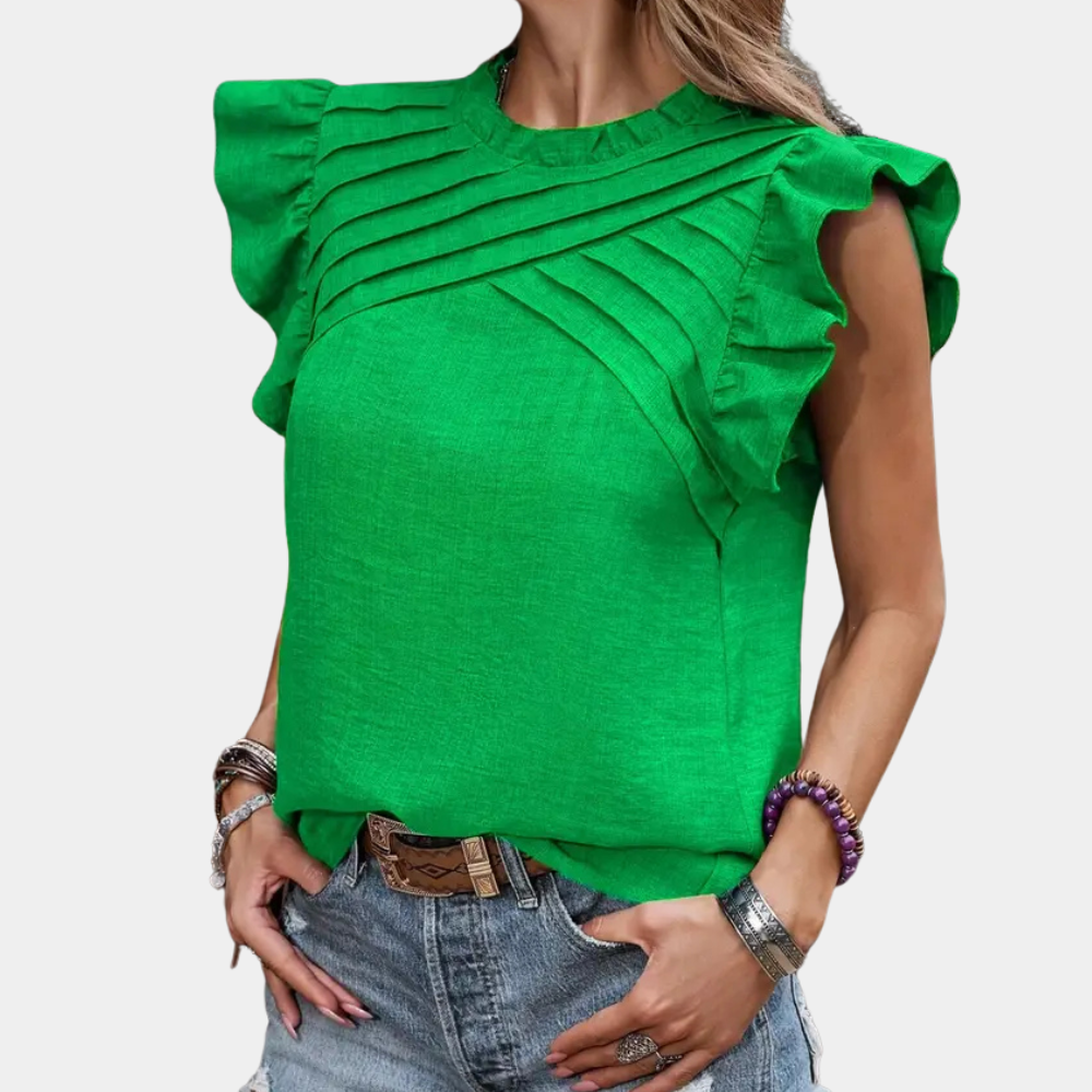 Classic Green Blouse for Women - Celeste-XS-Nora Luxe