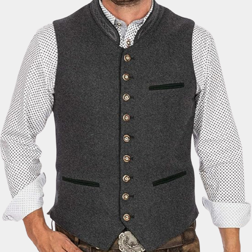 Classic Grey Men's Gilet - Boris-S-Nora Luxe