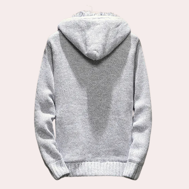Classic Knitted Hoodie for Men - Milan-Black-S-Nora Luxe