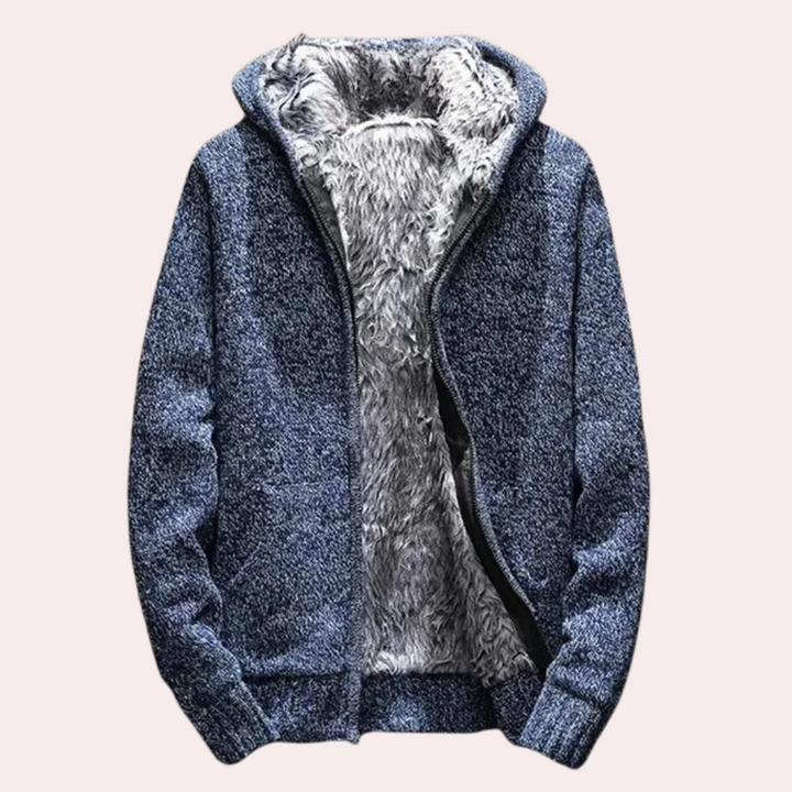 Classic Knitted Hoodie for Men - Milan-Blue-S-Nora Luxe