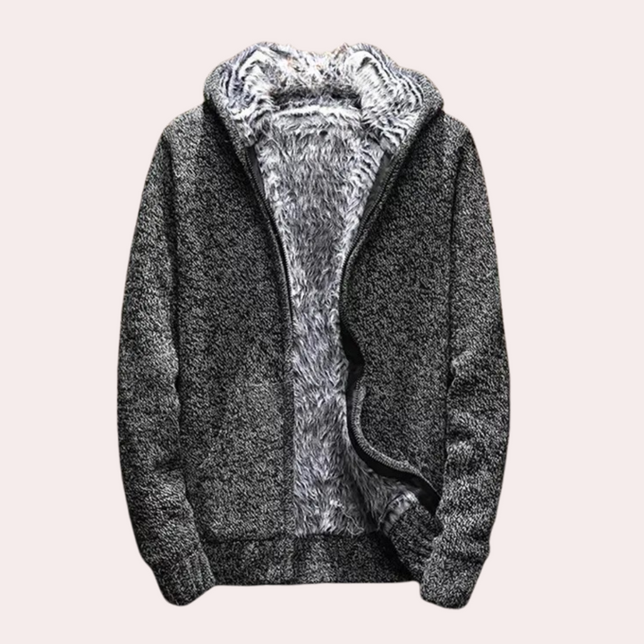 Classic Knitted Hoodie for Men - Milan-Dark gray-S-Nora Luxe