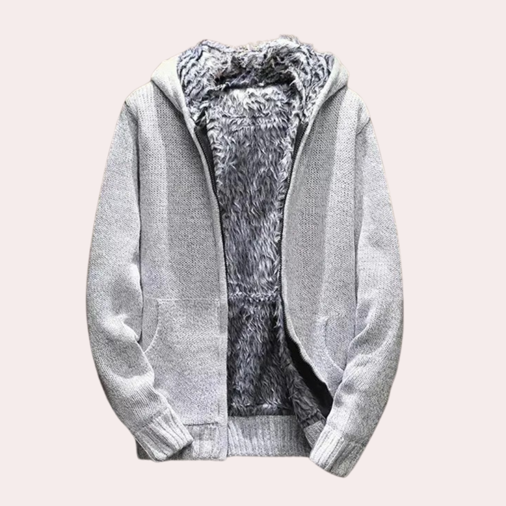 Classic Knitted Hoodie for Men - Milan-Gray-S-Nora Luxe