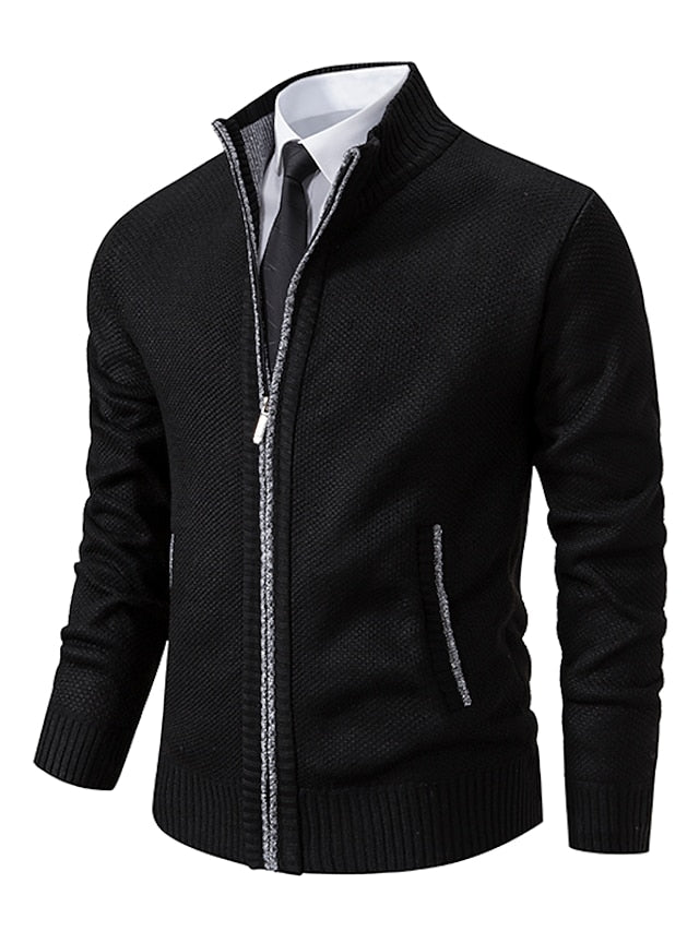 Classic Knitted Men's Sweater - Oscar-Black-M-Nora Luxe
