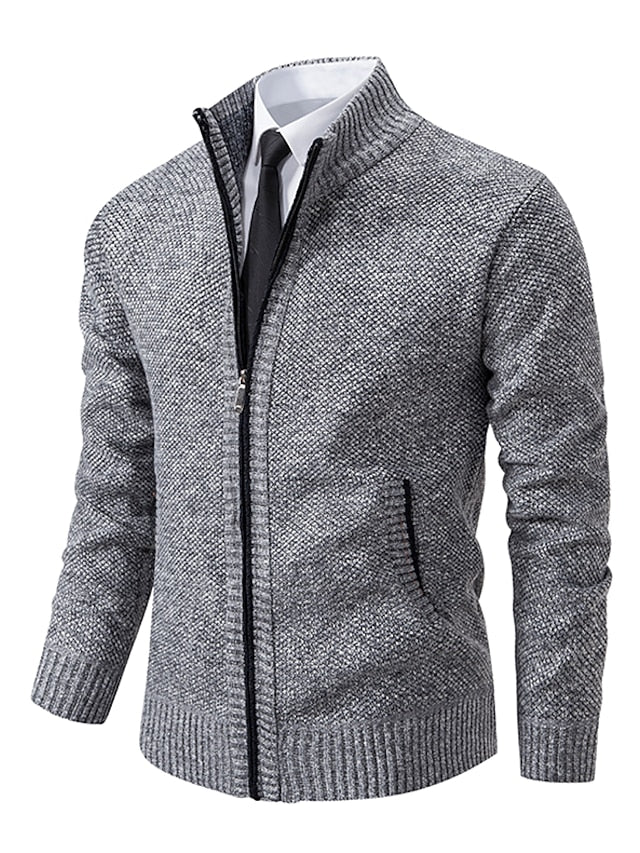 Classic Knitted Men's Sweater - Oscar-Gray-M-Nora Luxe
