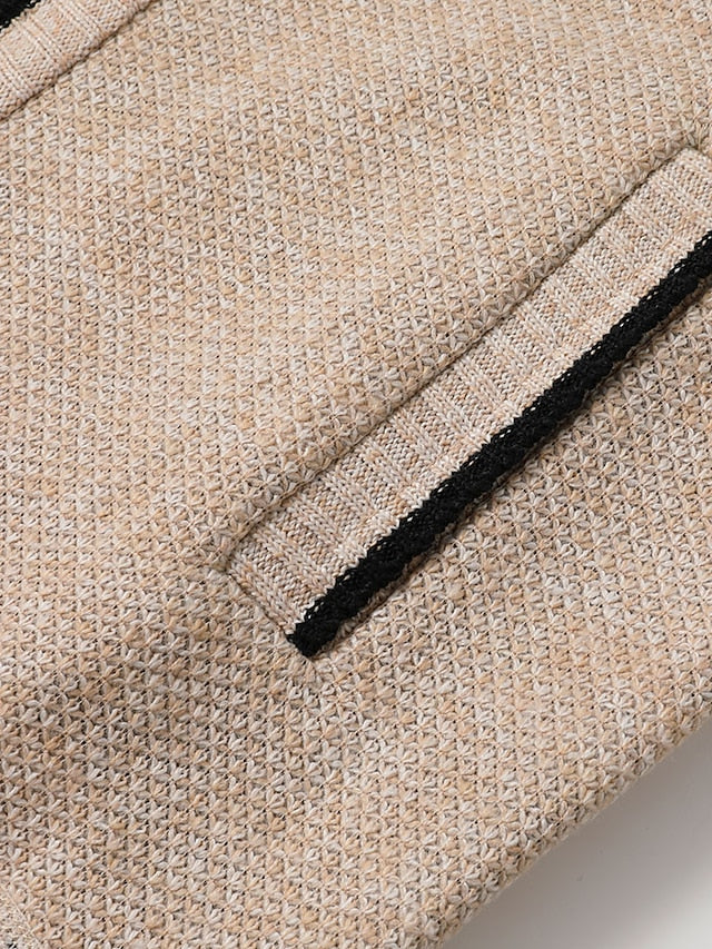 Classic Knitted Men's Sweater - Oscar-Khaki-M-Nora Luxe