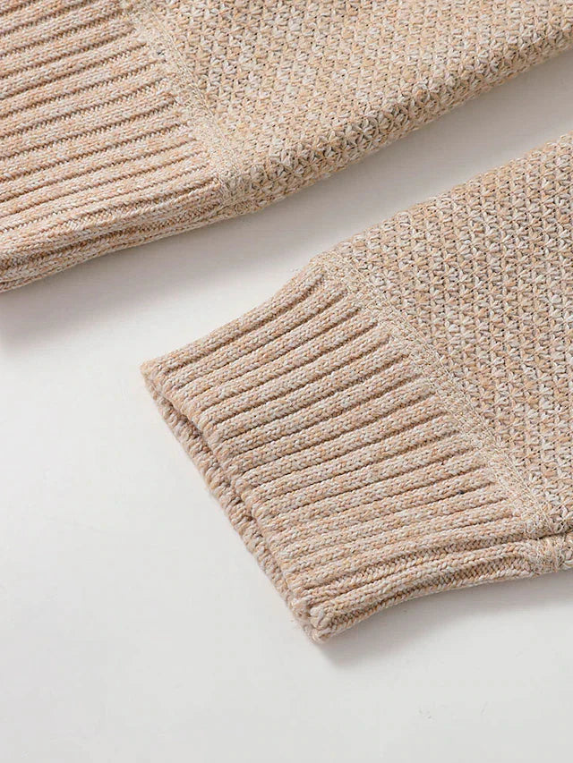 Classic Knitted Men's Sweater - Oscar-Khaki-M-Nora Luxe