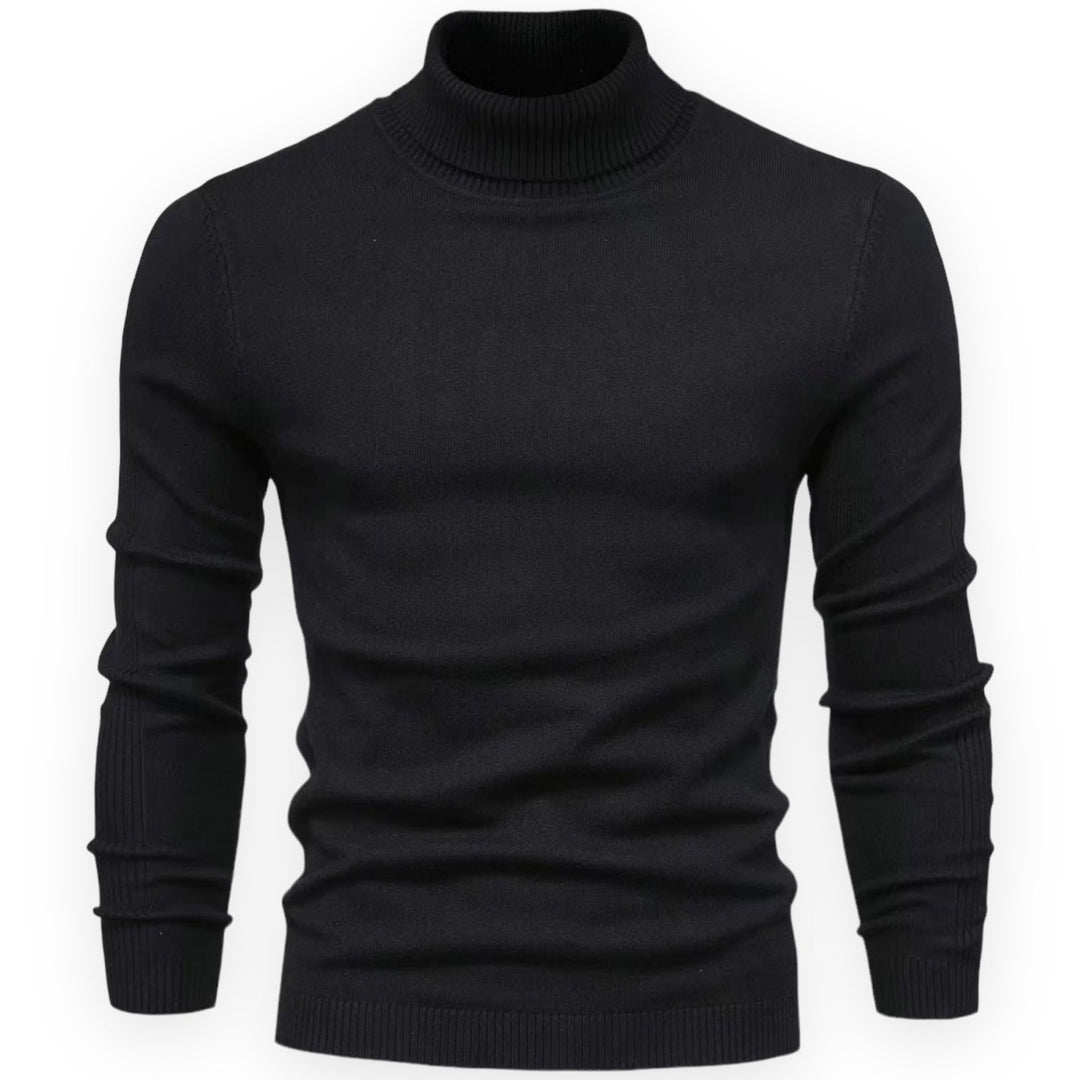 Classic Knitted Men's Sweater - Valen-Black-S-Nora Luxe