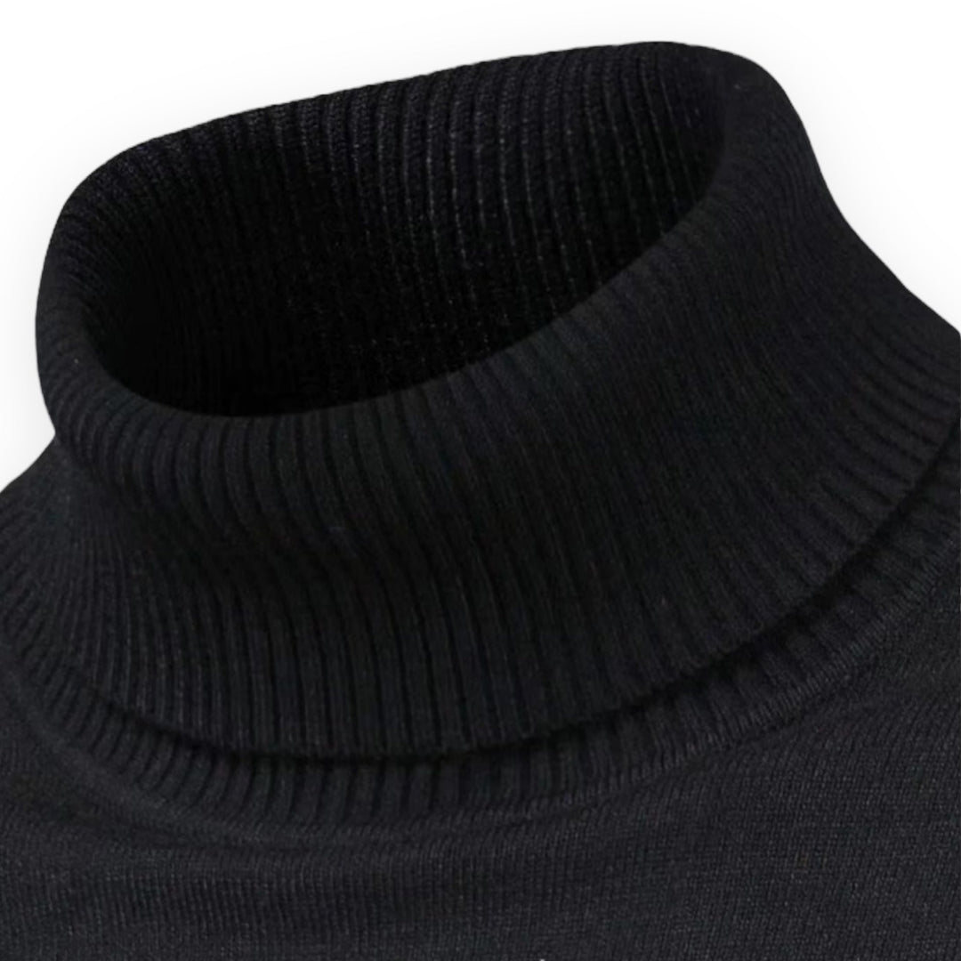 Classic Knitted Men's Sweater - Valen-Black-S-Nora Luxe