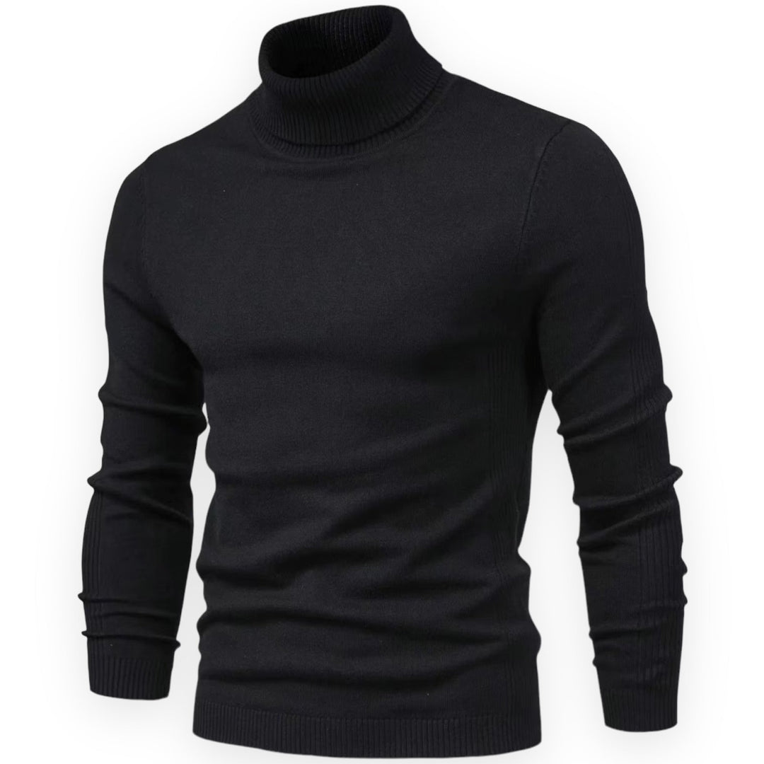 Classic Knitted Men's Sweater - Valen-Black-S-Nora Luxe
